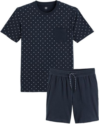 La Redoute Pijama de pantalón corto de algodón bio - Azul