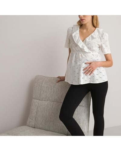 La Redoute Blusa de embarazo, bordado inglés - Gris