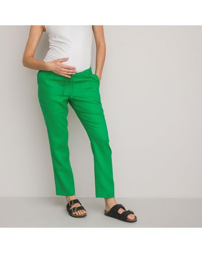 La Redoute Pantalones de premamá de lino puro - Verde