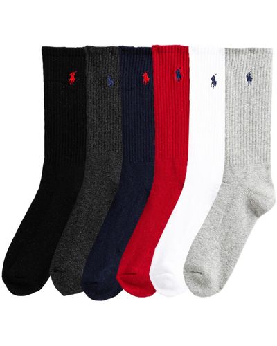 Polo Ralph Lauren Lote de 6 calcetines - Rojo