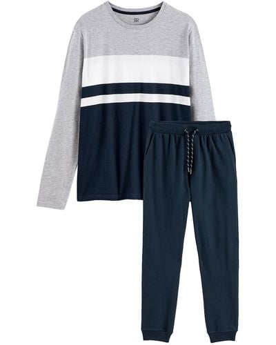 La Redoute Pijama color block, de algodón orgánico - Azul