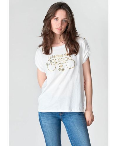 Le Temps Des Cerises Camiseta con logotipo brillante - Blanco