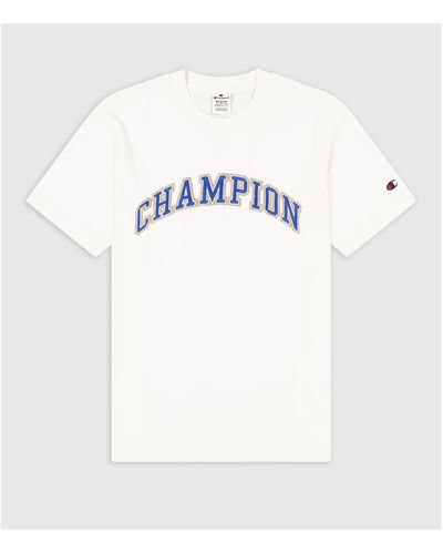 Champion Camiseta de manga corta con logo grande Bookstore - Blanco