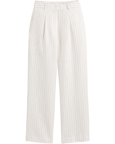 La Redoute Pantalón recto de lino y algodón con raya diplomática - Blanco