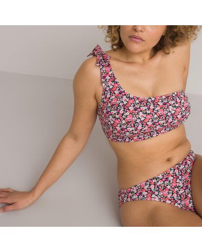 La Redoute Sujetador de bikini asimétrico con estampado floral - Morado