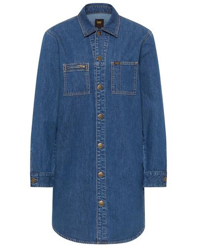 Lee Jeans Vestido camisero de tela vaquera - Azul