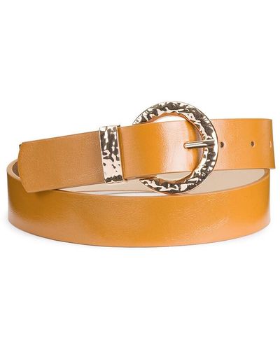 La Redoute Cinturón con hebilla redonda martillada - Naranja