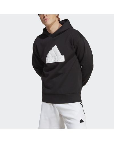 adidas Sudadera con capucha logo en relieve - Negro