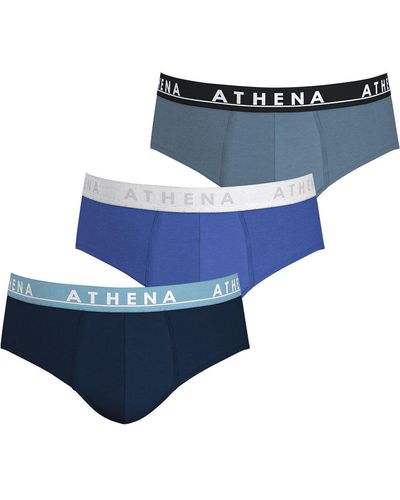 Athena Lote de 3 slips algodón puro TONIC - Azul