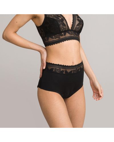 La Redoute Braguita menstrual alta Signature, flujo abundante - Negro