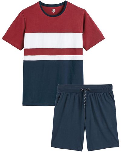 La Redoute Pijama con short y camiseta con cuello redondo - Rojo