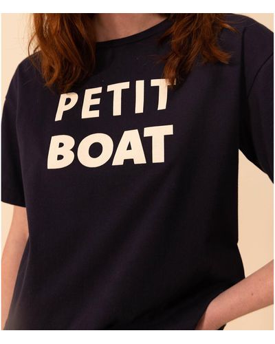 Petit Bateau Camiseta de algodón Le Boxy - Negro