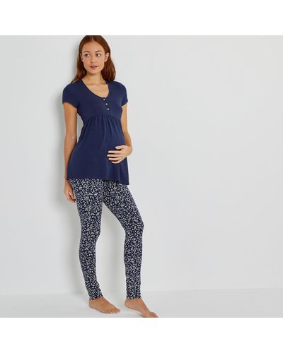 La Redoute Pijama de embarazo y lactancia - Azul