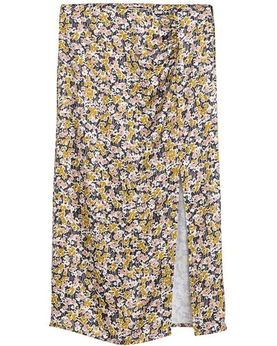 La Redoute Falda larga recta de satén con estampado floral - Neutro