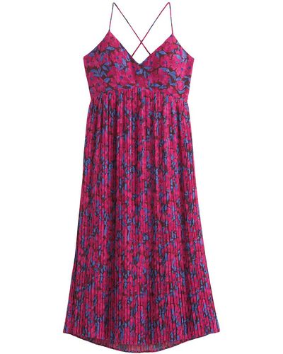 La Redoute Vestido de verano plisado con tirantes finos - Morado