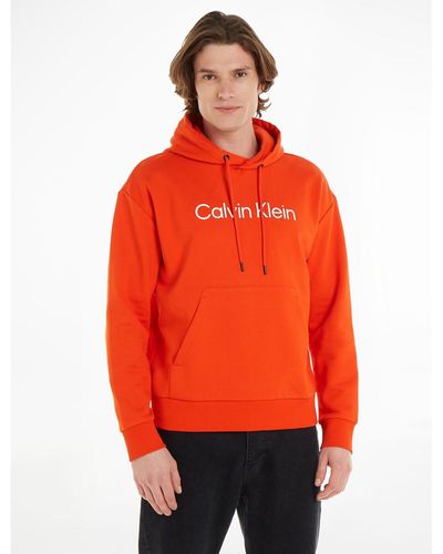 Calvin Klein Sudadera cerrada con capucha hero logotipo - Rojo