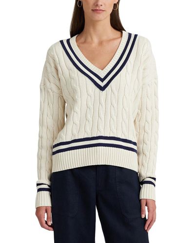 Lauren by Ralph Lauren Jersey con cuello de pico y manga larga - Neutro