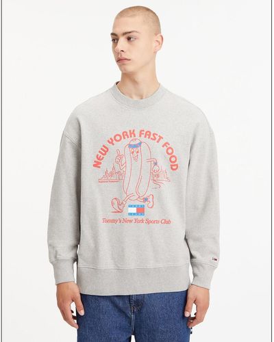 Tommy Hilfiger Sudadera relaxed con logo - Gris