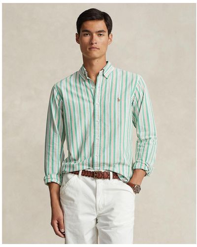 Polo Ralph Lauren Camisa slim de rayas oxford - Verde