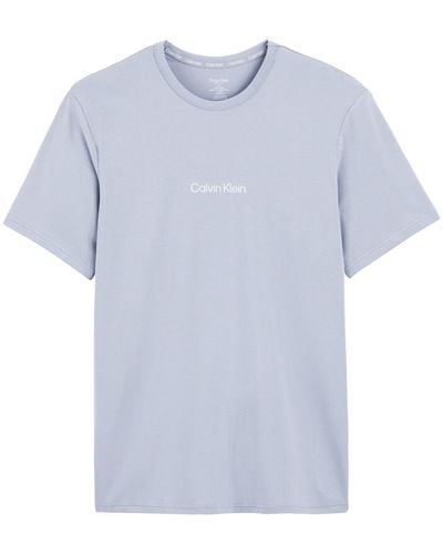 Calvin Klein Camiseta de cuello redondo con logo en el centro - Azul