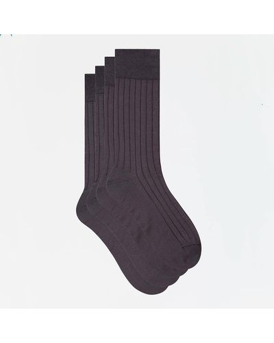 DIM Lote de 2 pares de calcetines de hilo de Escocia - Azul