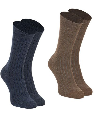 EMINENCE Lote de 2 pares de calcetines altos de alta resistencia - Azul