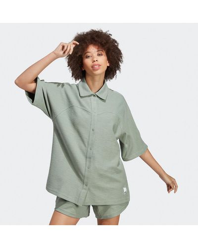 adidas Camisa Loungewear, corte amplio y largo - Verde