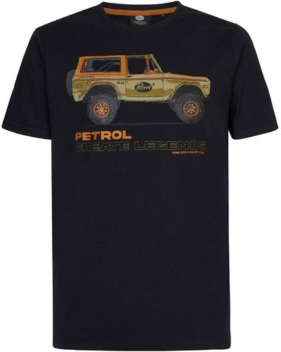 Petrol Industries Camiseta con cuello redondo - Negro