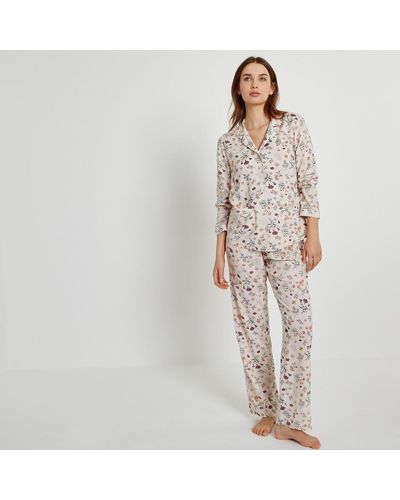 La Redoute Pijama camisero de viscosa - Blanco