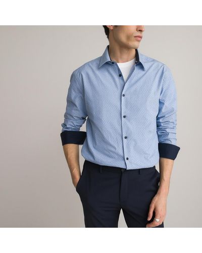 La Redoute Camisa slim, manga larga - Azul