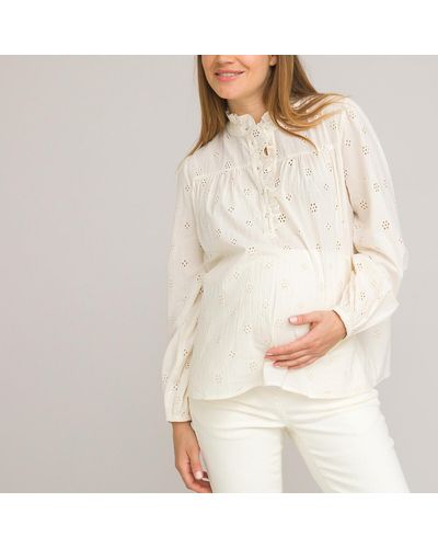 La Redoute Blusa de embarazo, bordado inglés - Blanco