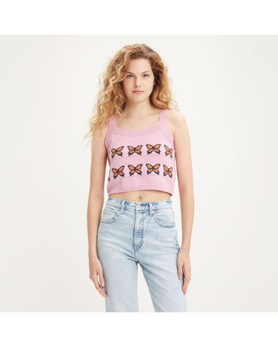 Levi's Camiseta sin mangas con estampado de mariposas - Rosa