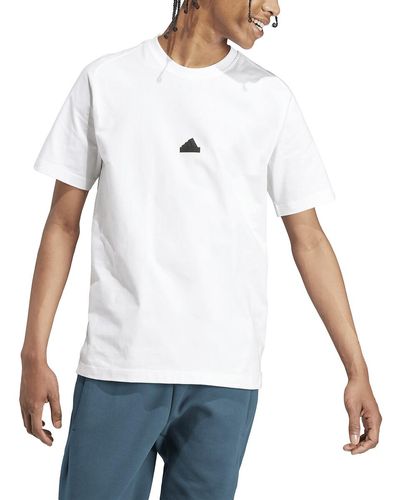 adidas Camiseta de cuello redondo con logotipo pequeño - Blanco