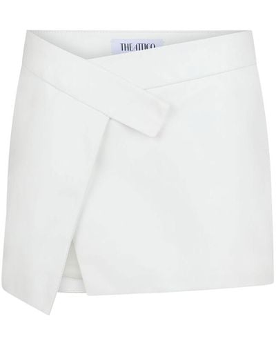 The Attico Cloe Leather Miniskirt - White