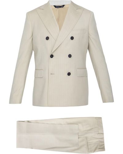 Tonello Sandcolored Wool Twopiece Suit - White
