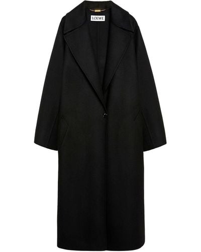 Loewe Wool And Cashmere-blend Coat - Black