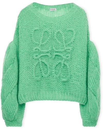 Loewe Anagram Mohair Sweater - Green