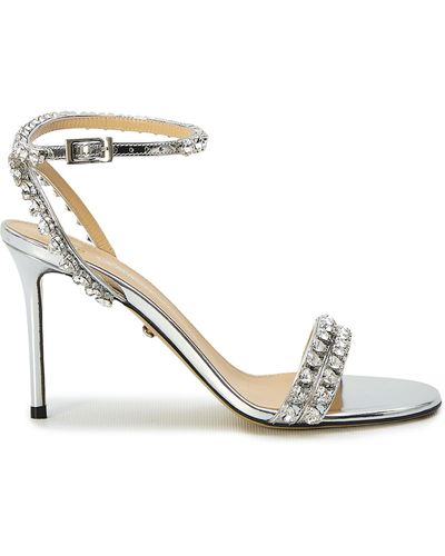 Mach & Mach Audrey Crystal Sandals - White