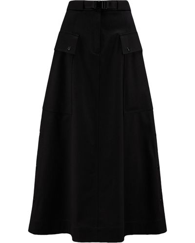 Moncler Gabardine Midi Skirt - Black