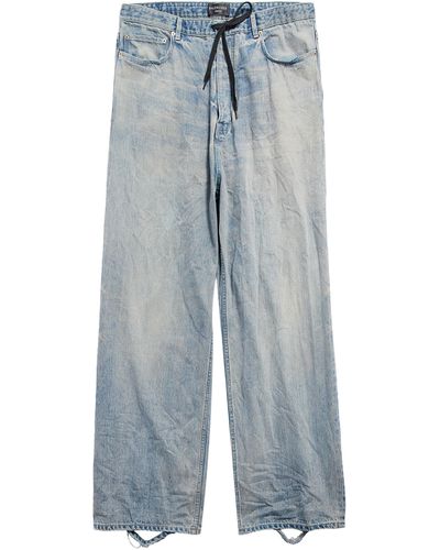 Balenciaga Mid-Rise Wide-Leg Jeans - Blue