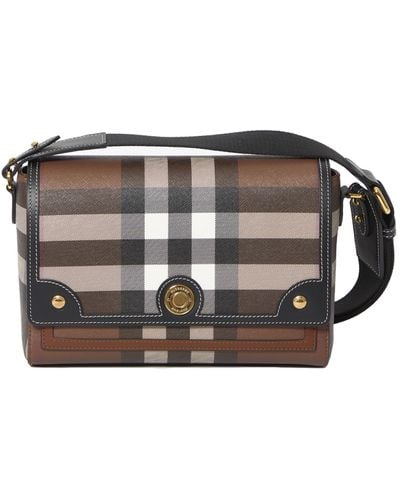Burberry exaggerated Check Note Bag - Grey