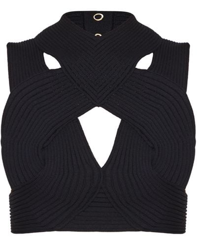 Balmain Geometric Knit Top - Black