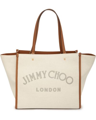 Jimmy Choo Canvas Shopping Bag - Natural