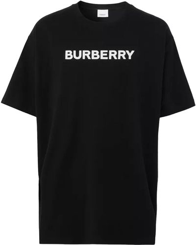 Burberry Logo Print Cotton Tshirt - Black