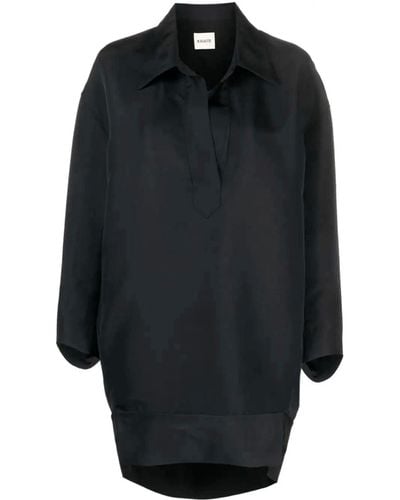 Khaite Wool Blend Short Dress - Black