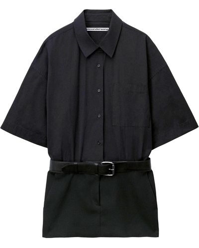 Alexander Wang Belted Mini Shirtdress - Black