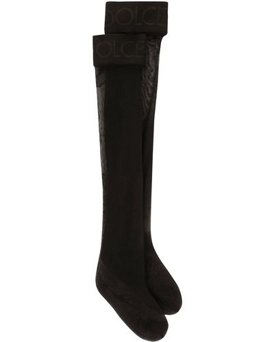 Dolce & Gabbana Holdup stockings with branded elastic - Nero