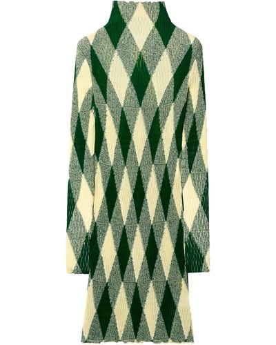 Burberry Argyle Motif Dress - Green