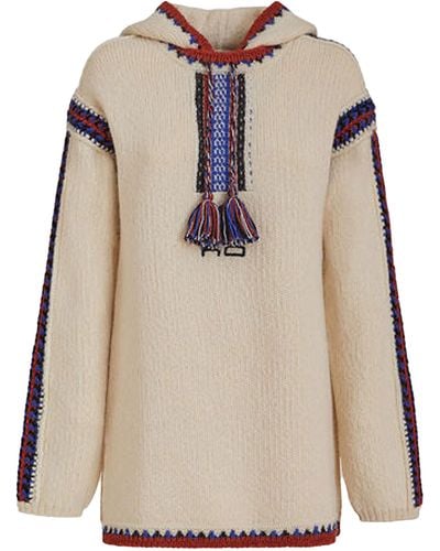 Etro Jacquard Hooded Sweater - Natural