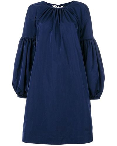 CALVIN KLEIN 205W39NYC Lace Detail Bishop Dress - Blue